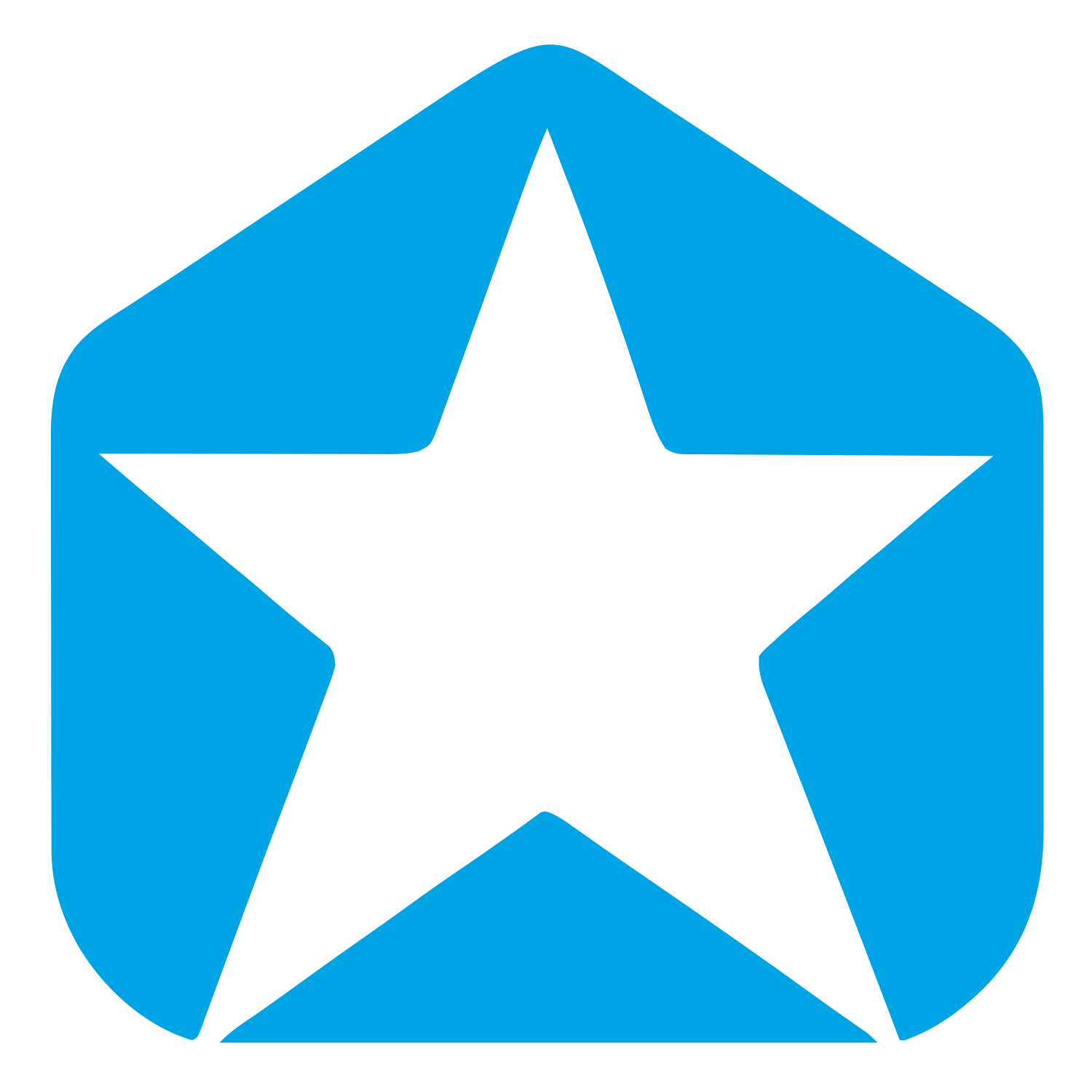 Star in Pentagon Logo #00a3e4