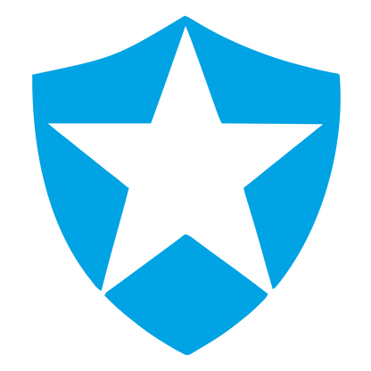 Star Shield Negative Space Logo #00a3e4