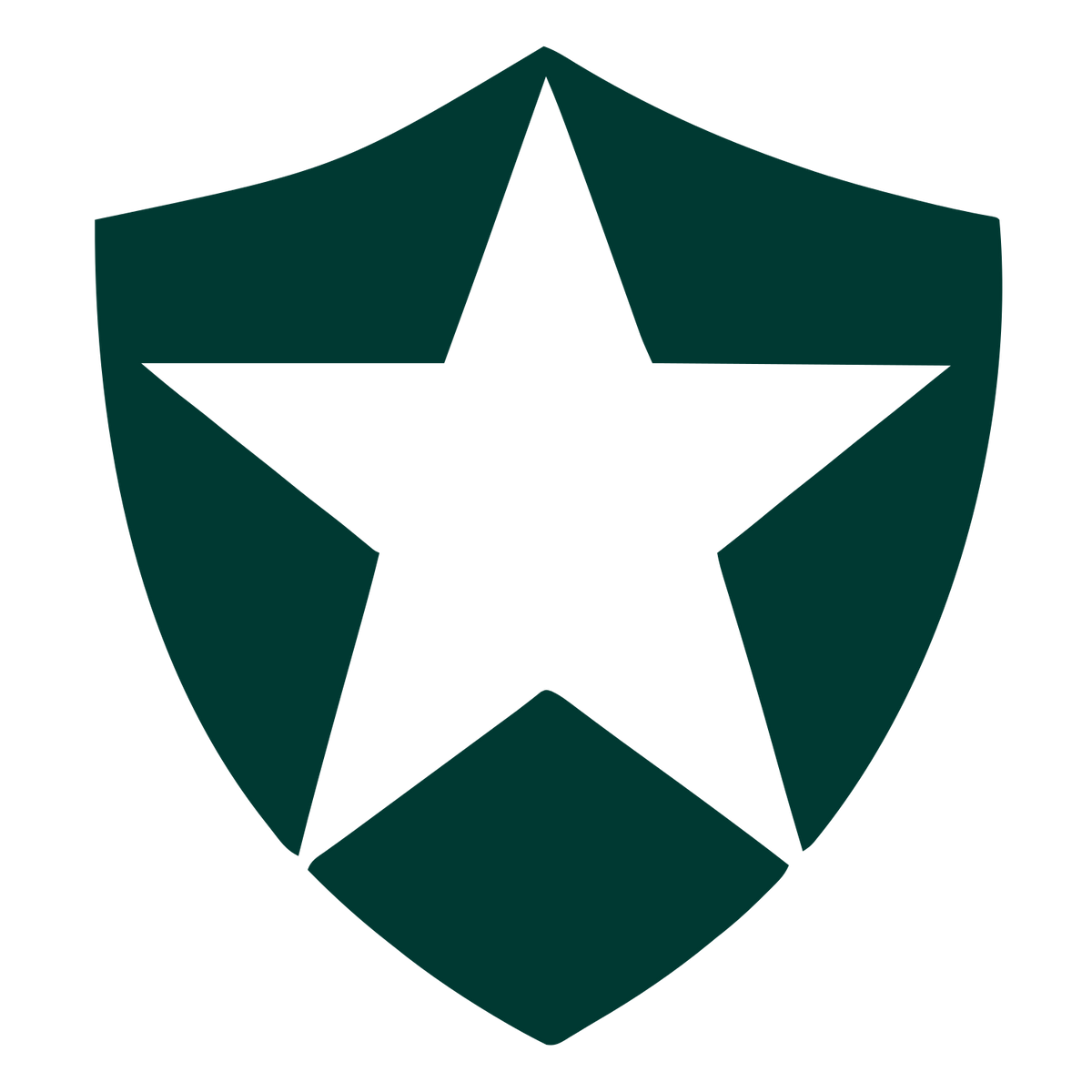 Star Shield Negative Space Logo #003932