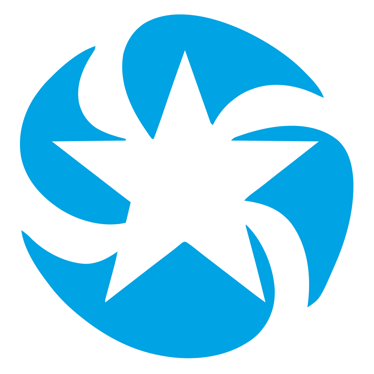 Spinning Star Swirl Logo #00a3e4