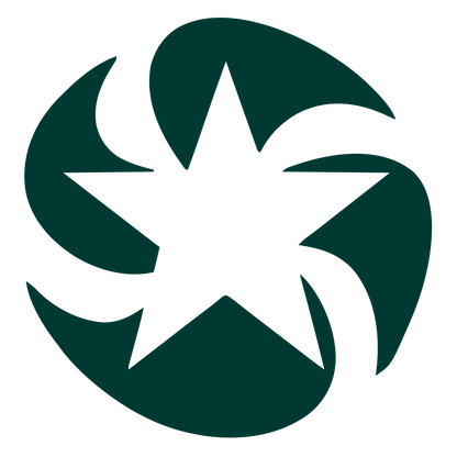 Spinning Star Swirl Logo #003932