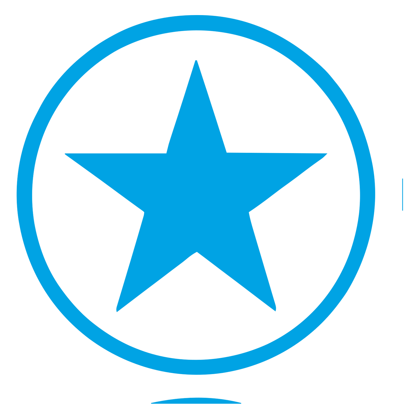 Star Circle Badge Logo #00a3e4