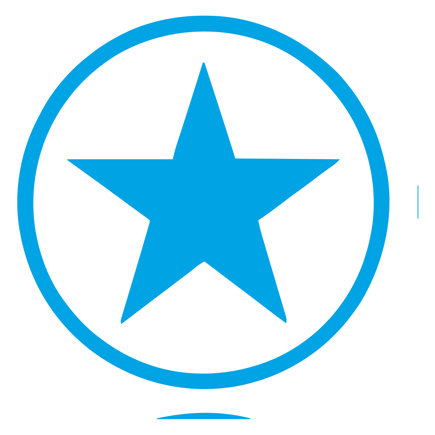 Star Circle Badge Logo #00a3e4