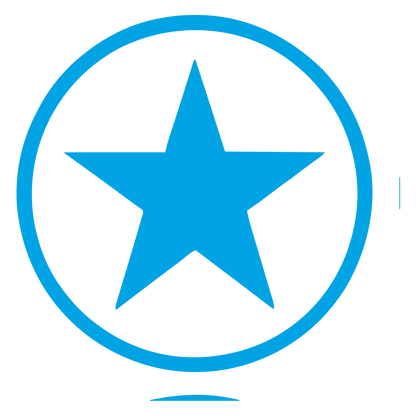 Star Circle Badge Logo #00a3e4