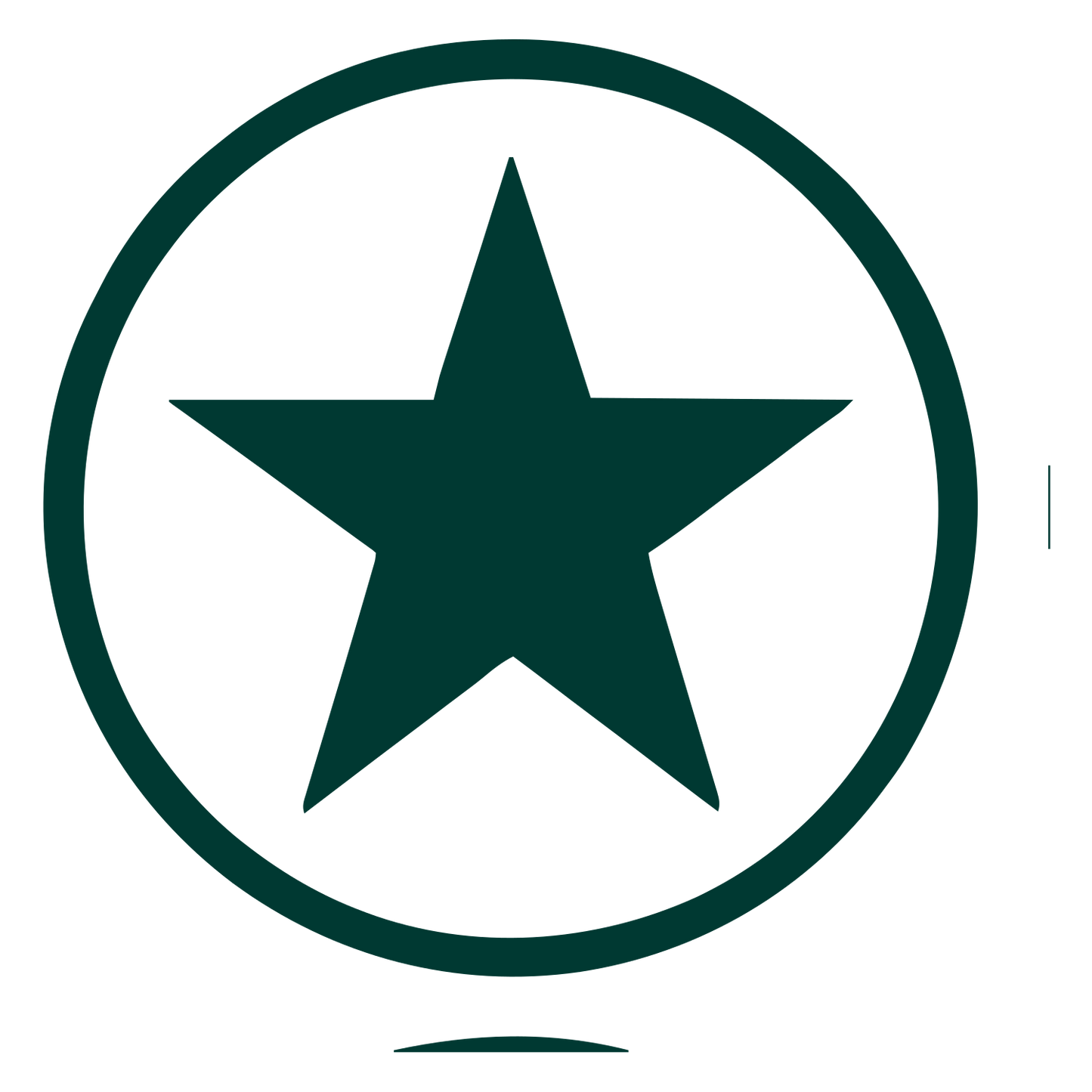 Star Circle Badge Logo #003932
