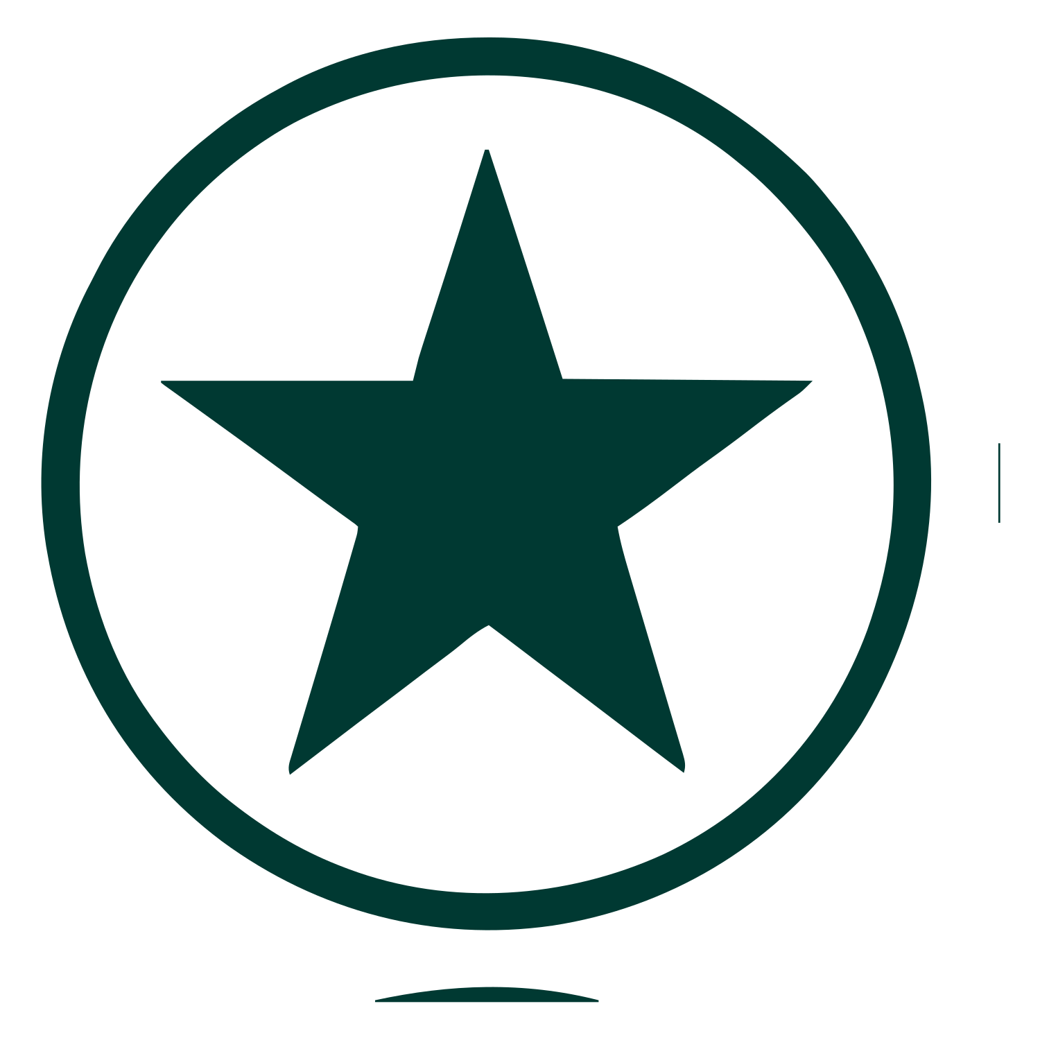 Star Circle Badge Logo #003932