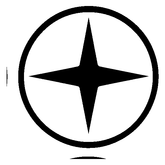Four Point Star Circle Logo