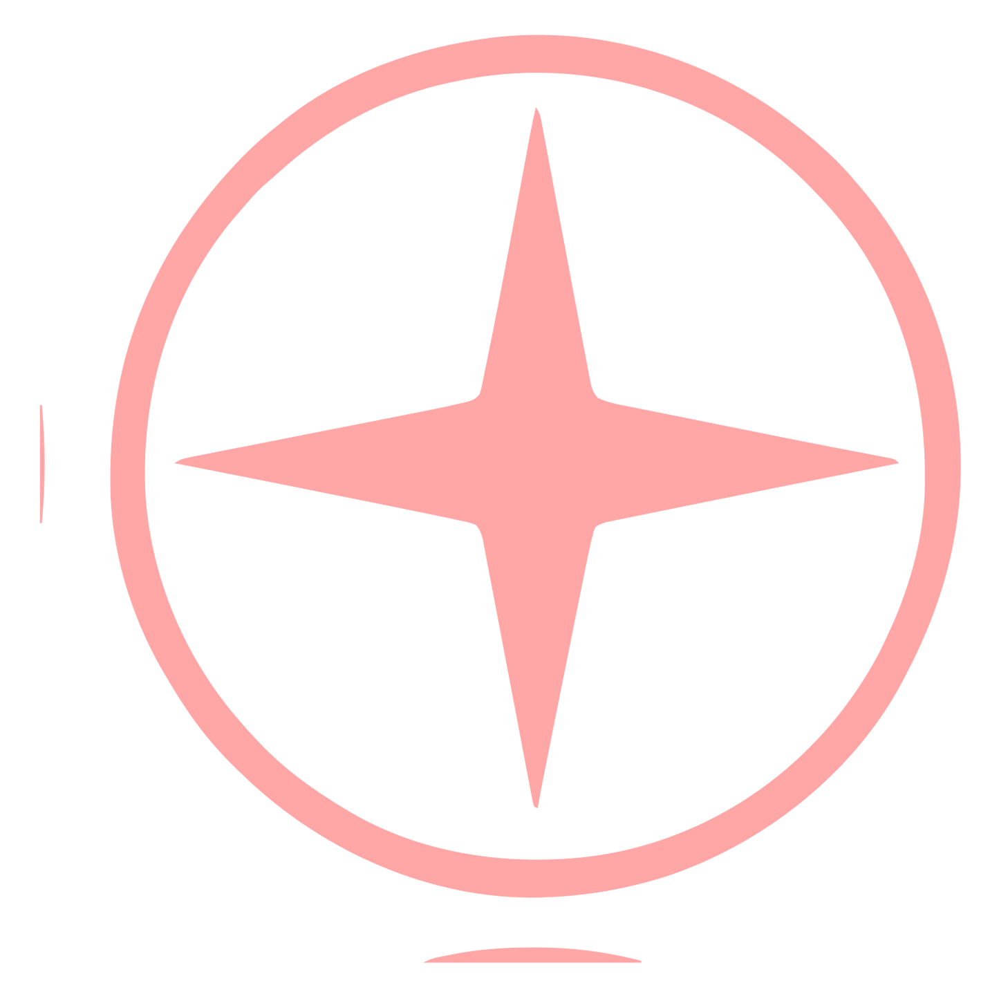 Four Point Star Circle Logo #ffa6a6