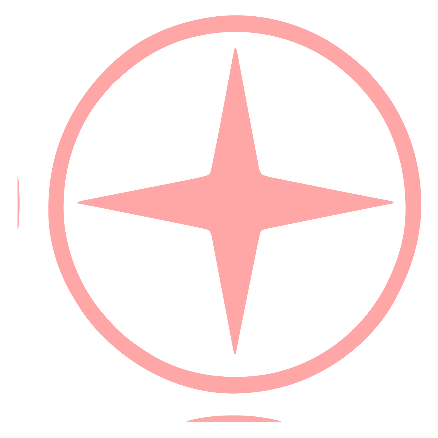 Four Point Star Circle Logo #ffa6a6
