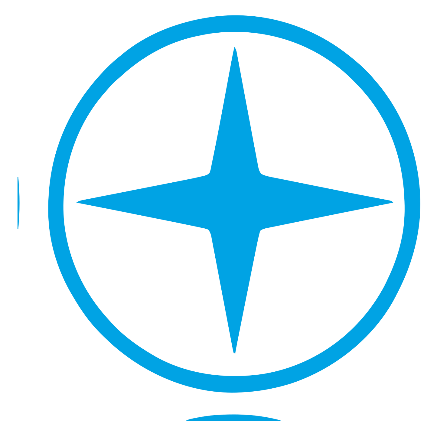 Four Point Star Circle Logo #00a3e4