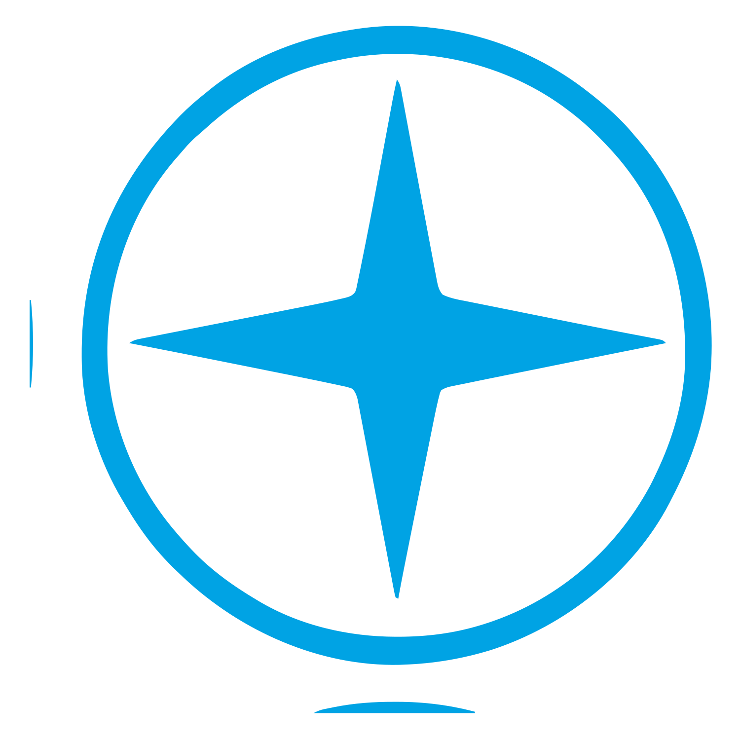 Four Point Star Circle Logo #00a3e4
