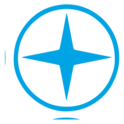 Four Point Star Circle Logo #00a3e4