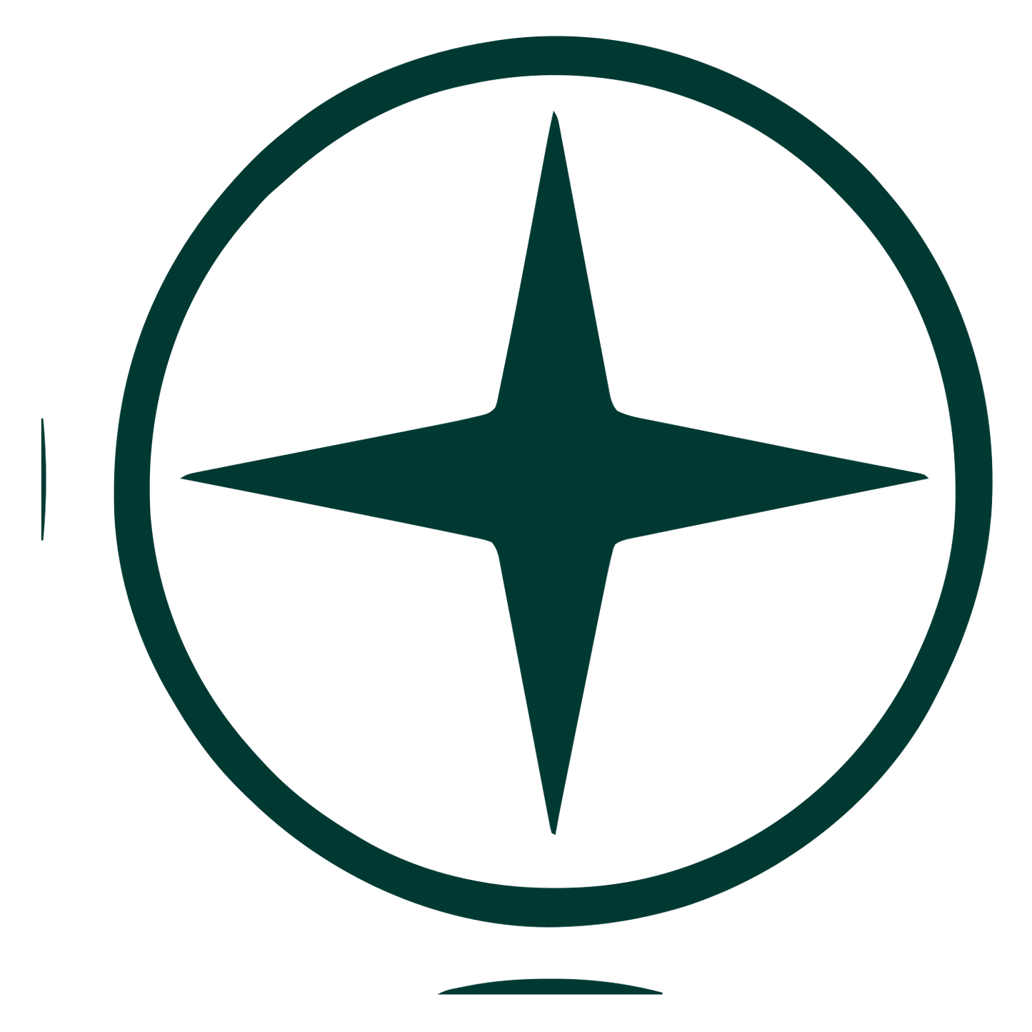 Four Point Star Circle Logo #003932