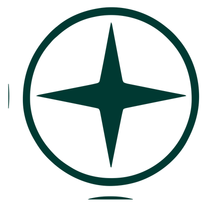 Four Point Star Circle Logo #003932