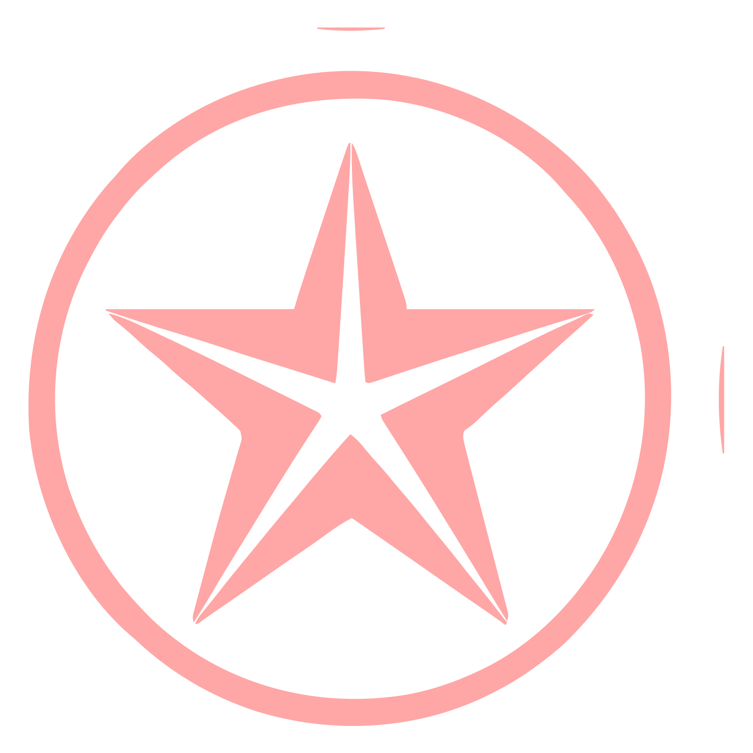 Nautical Star Circle Badge Logo #ffa6a6
