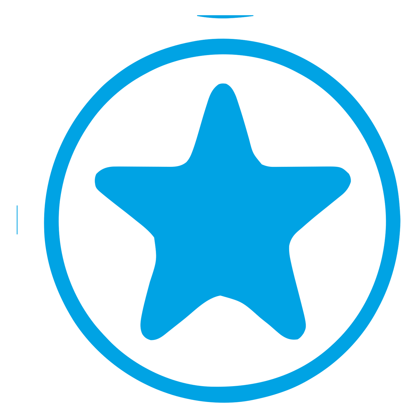 Star Circle Badge Logo #00a3e4
