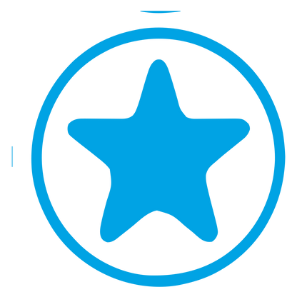 Star Circle Badge Logo #00a3e4