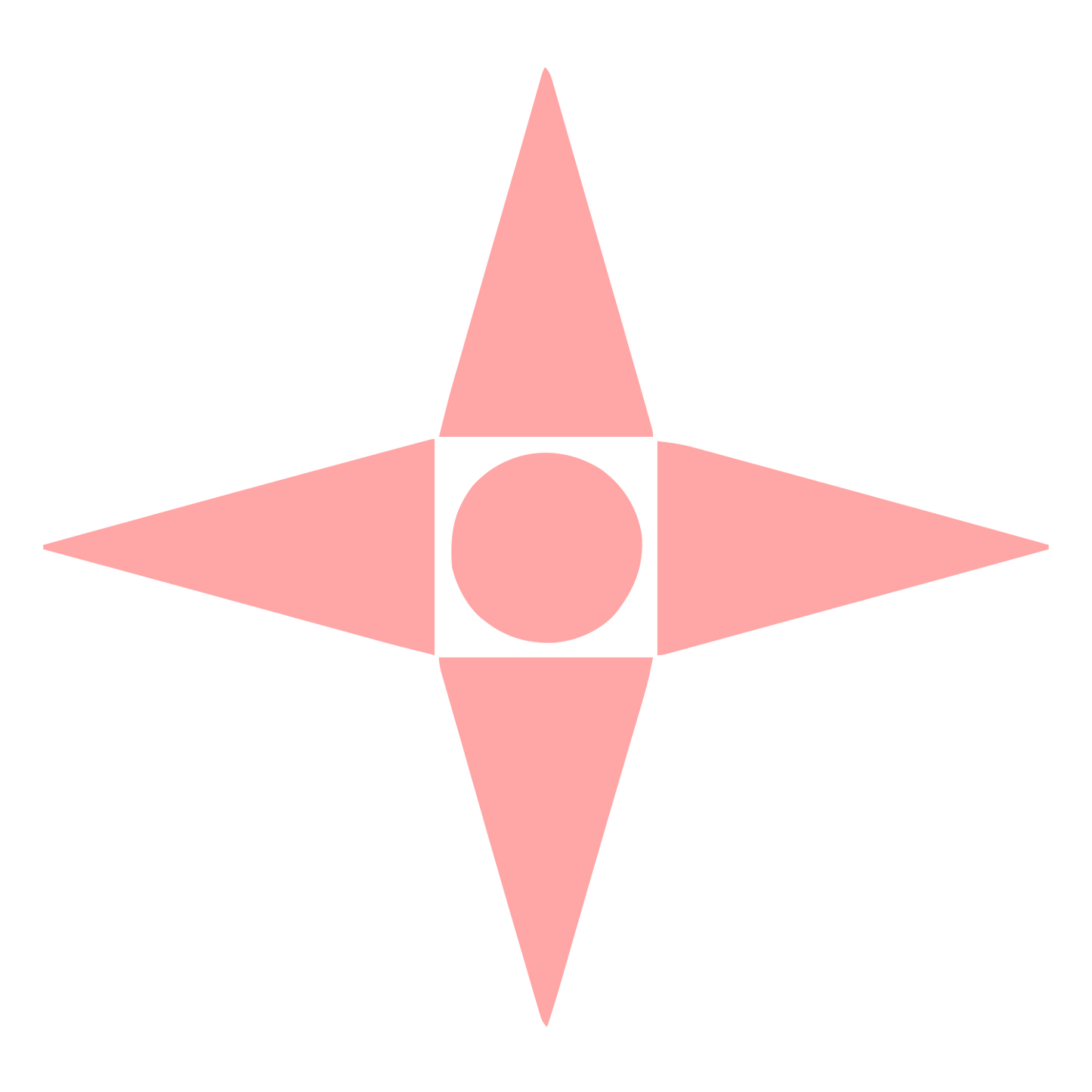 Bauhaus Four Point Star Logo #ffa6a6