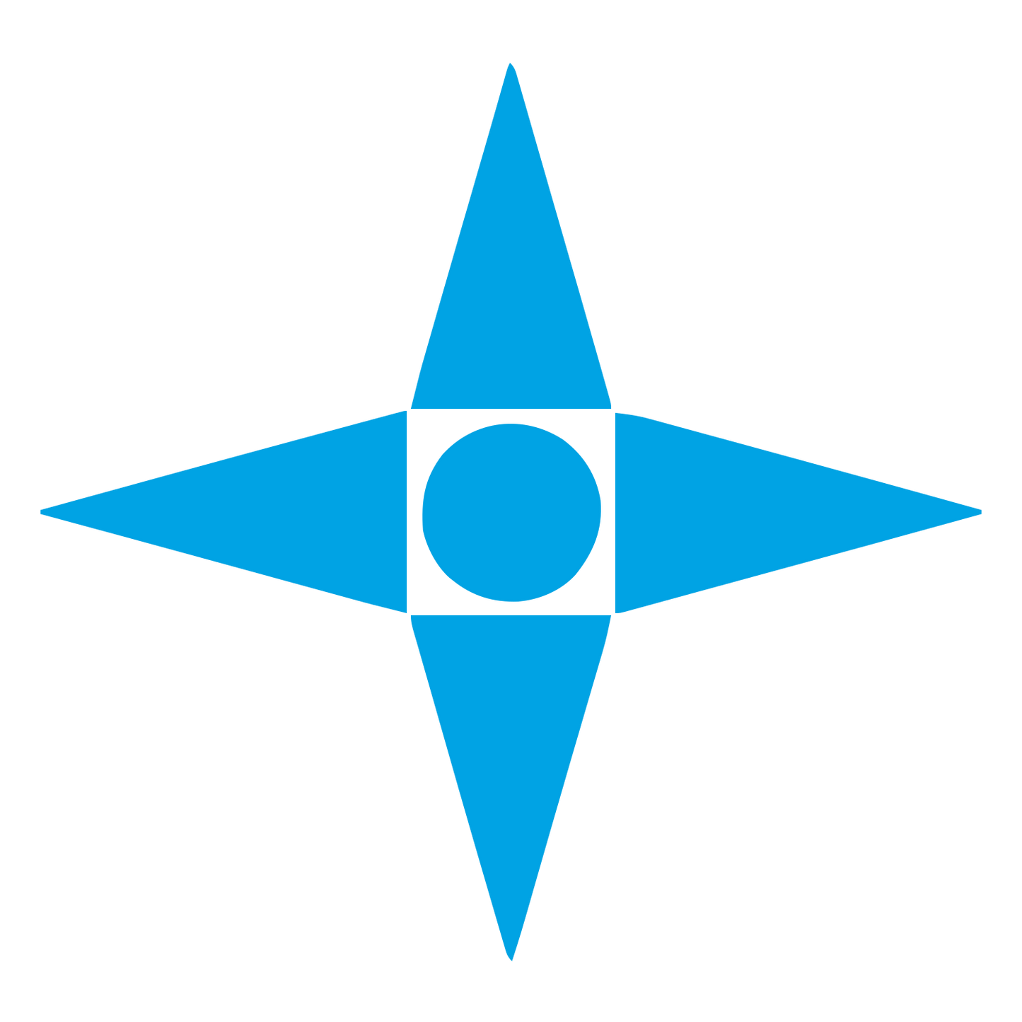 Bauhaus Four Point Star Logo #00a3e4