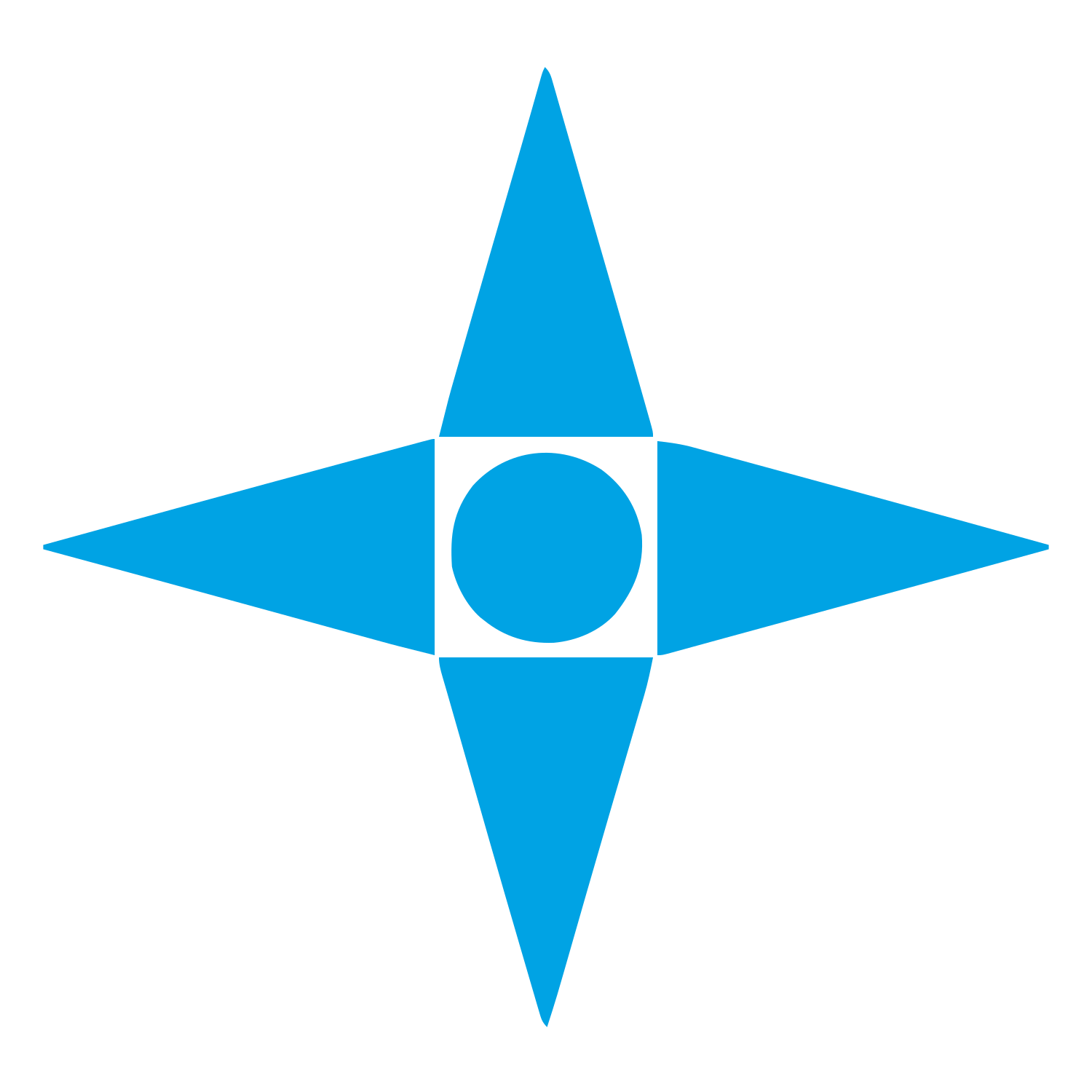 Bauhaus Four Point Star Logo #00a3e4