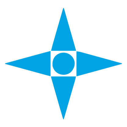 Bauhaus Four Point Star Logo #00a3e4
