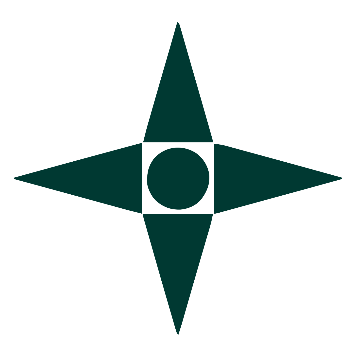Bauhaus Four Point Star Logo #003932