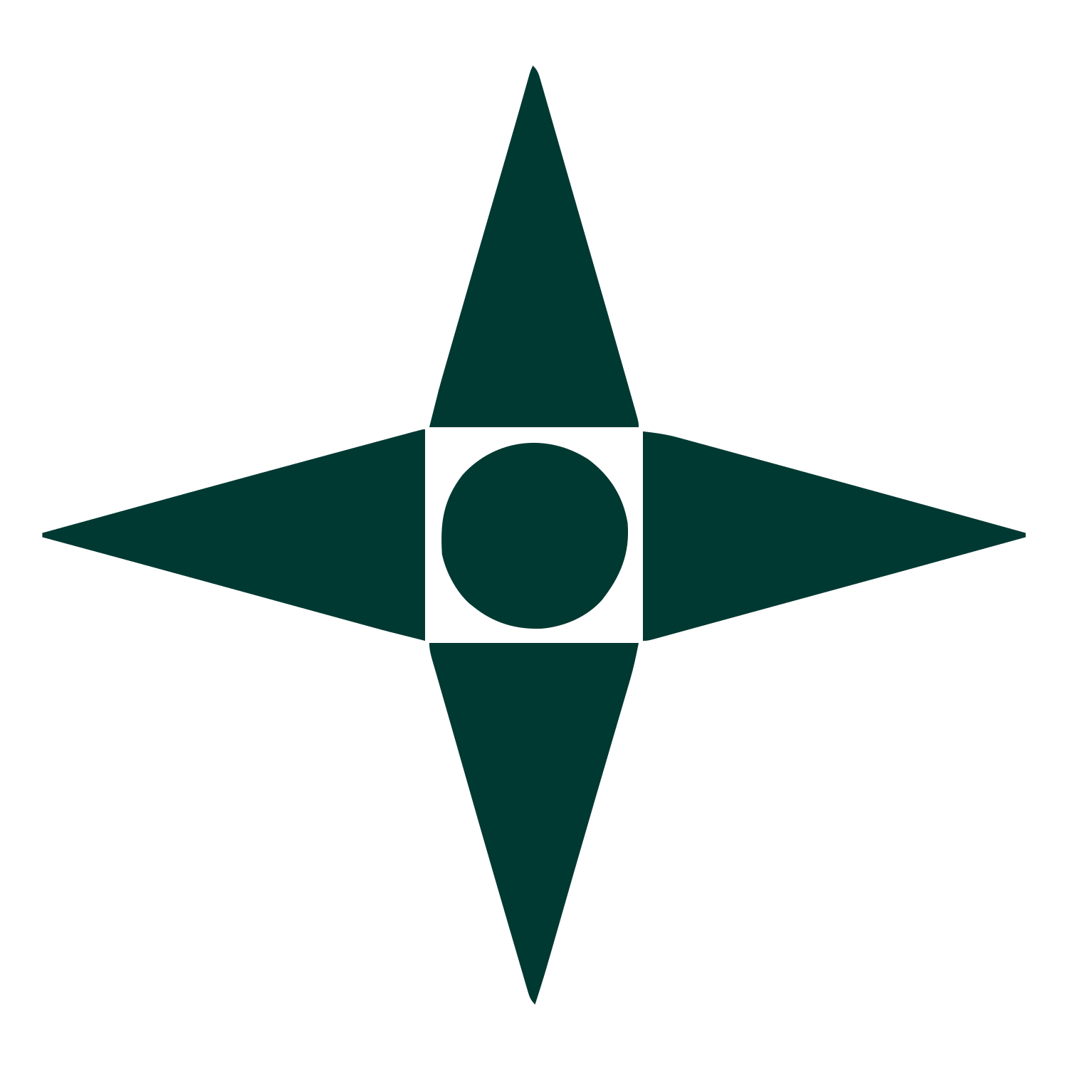 Bauhaus Four Point Star Logo #003932