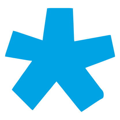 Brutalist Asterisk Star Logo #00a3e4