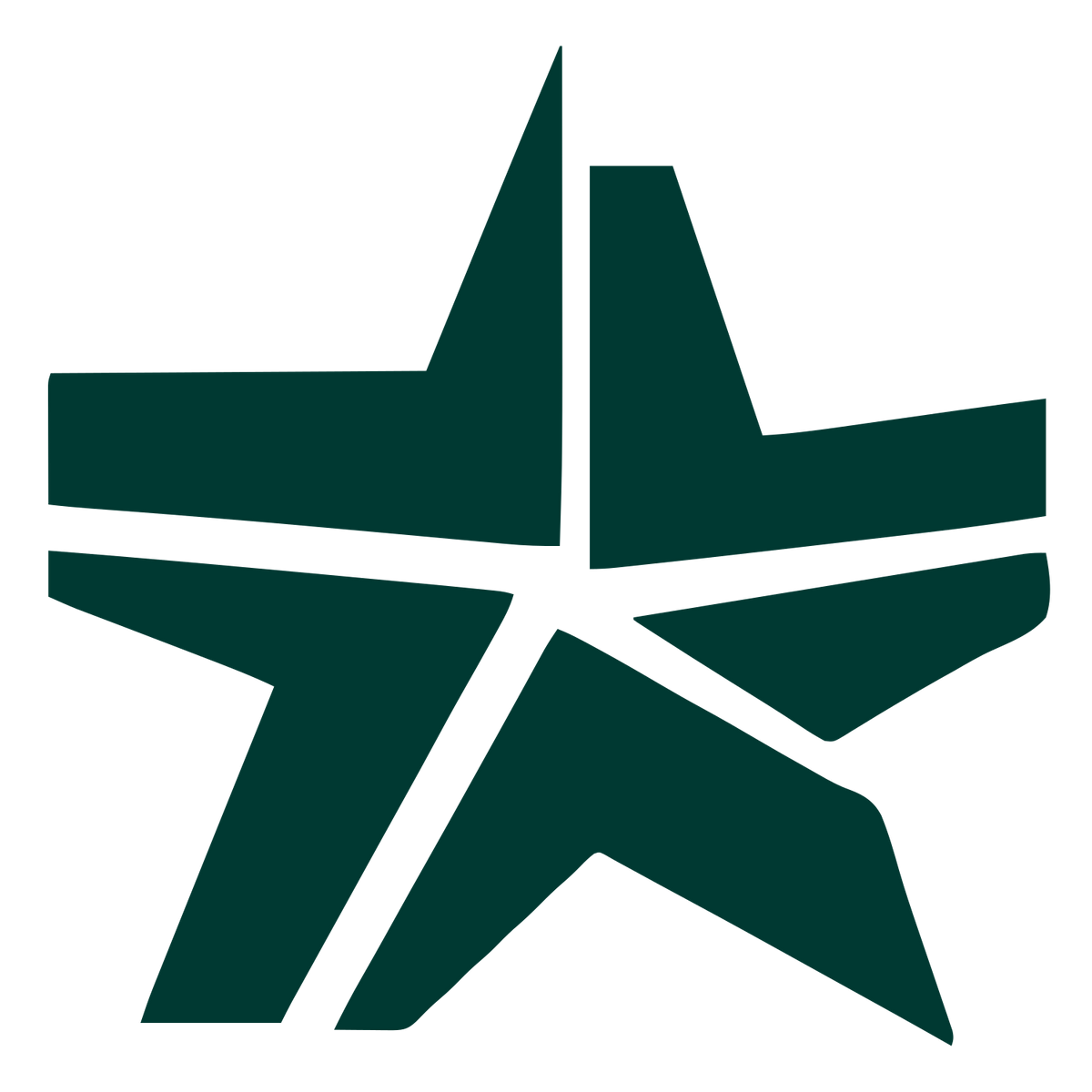 Brutalist Star Logo #003932