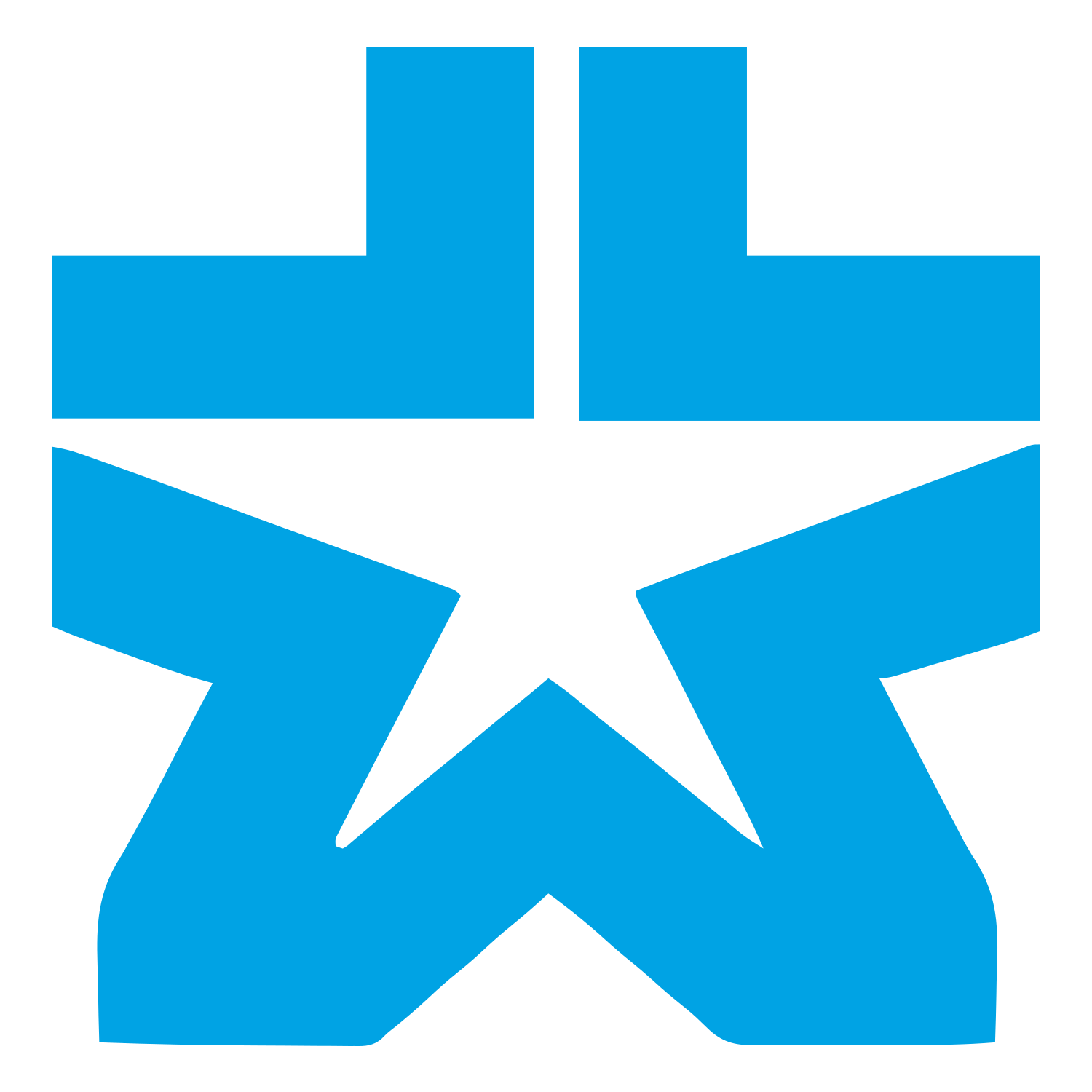 Brutalist Star Emblem Logo #00a3e4