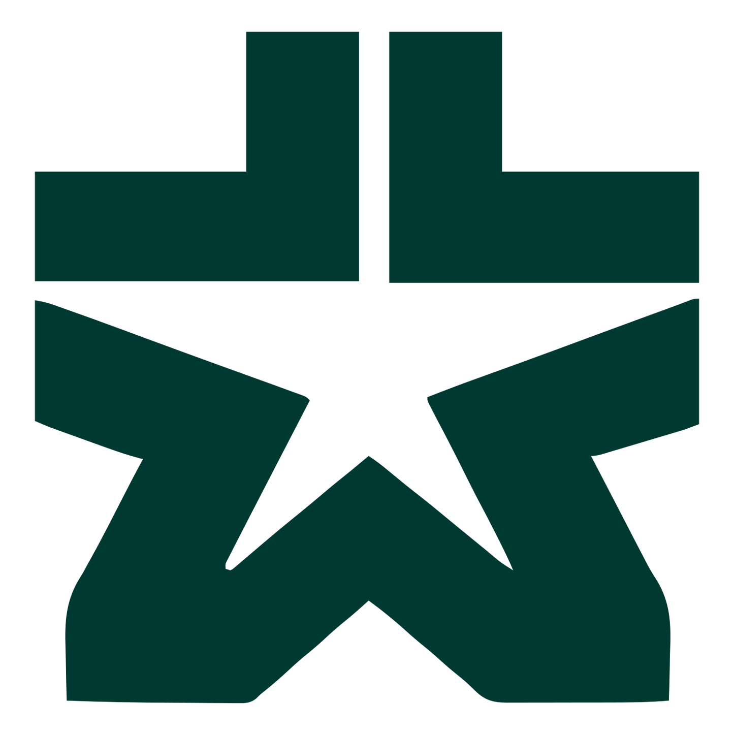Brutalist Star Emblem Logo #003932