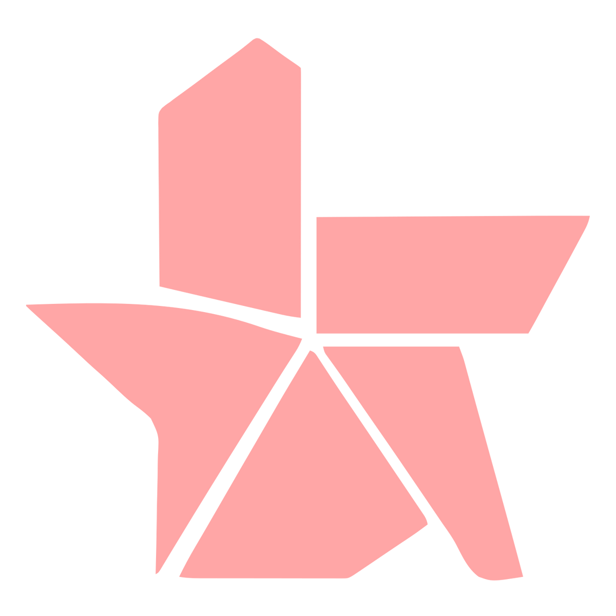 Brutalist Fragmented Star Logo #ffa6a6