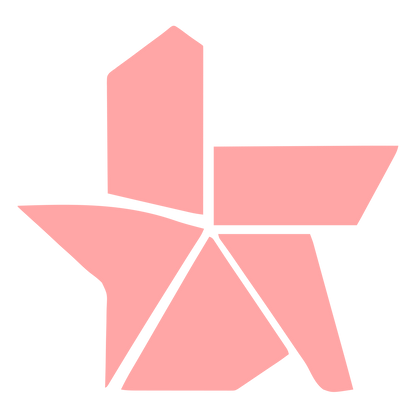 Brutalist Fragmented Star Logo #ffa6a6