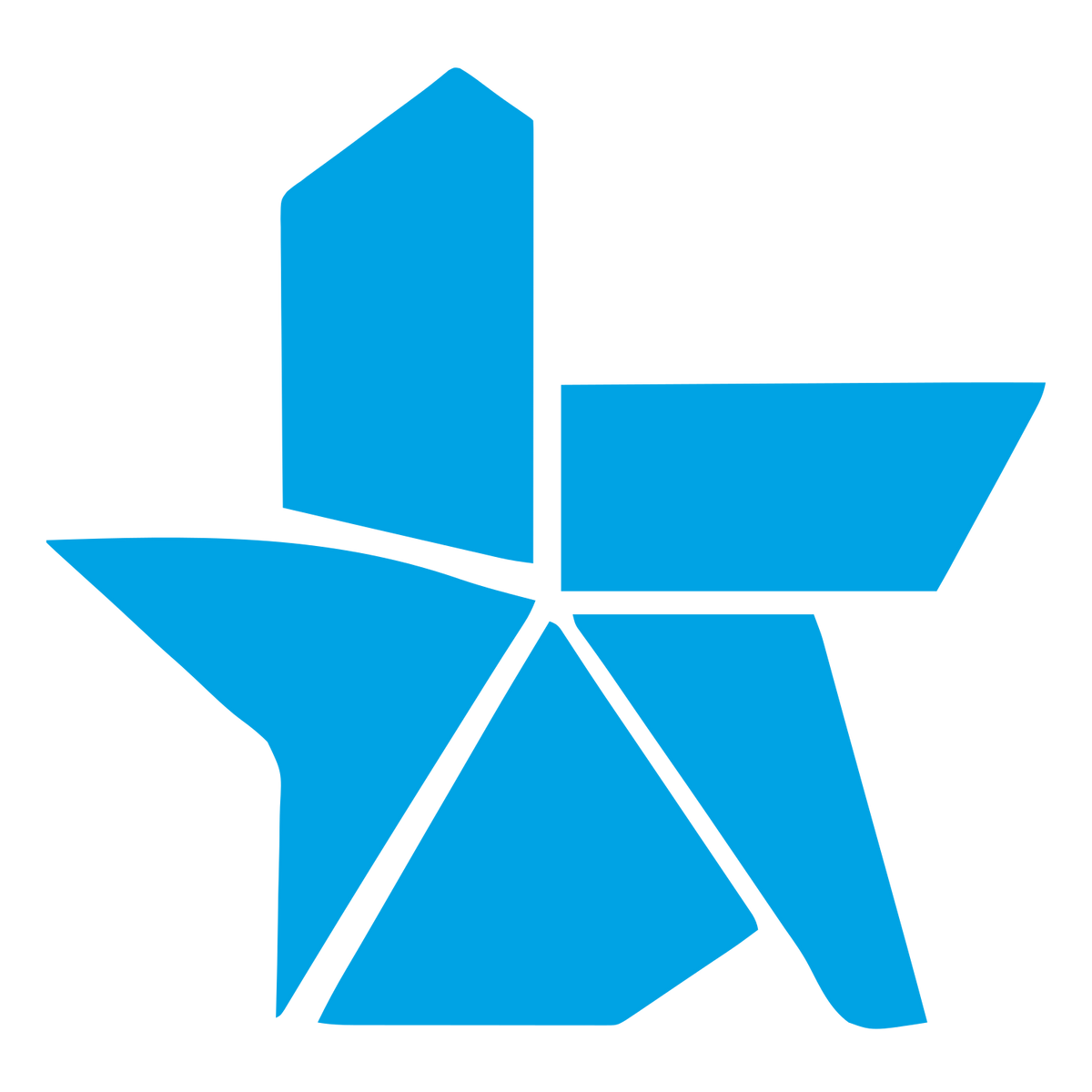 Brutalist Fragmented Star Logo #00a3e4