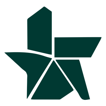 Brutalist Fragmented Star Logo #003932