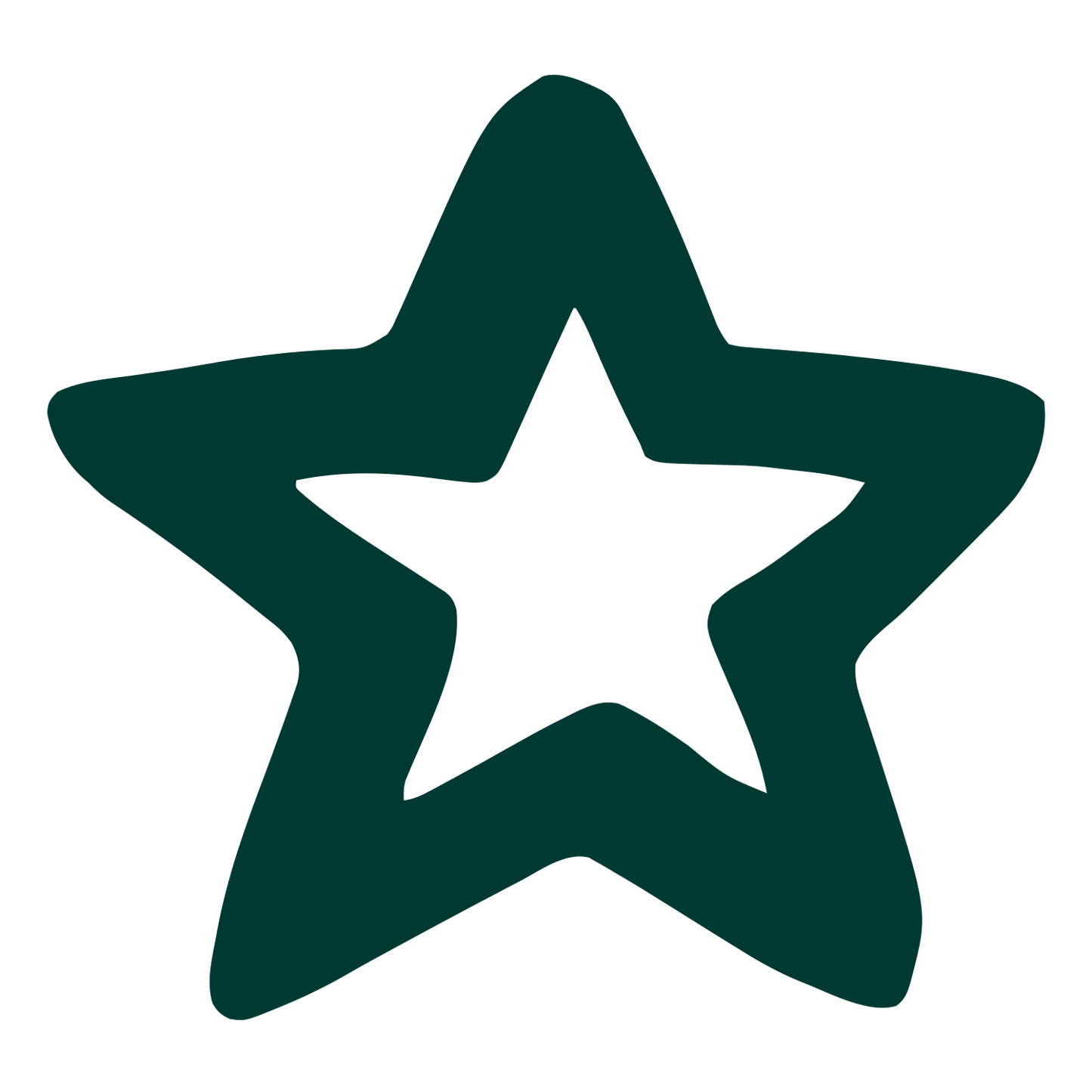 Hand-Drawn Star Outline Logo #003932
