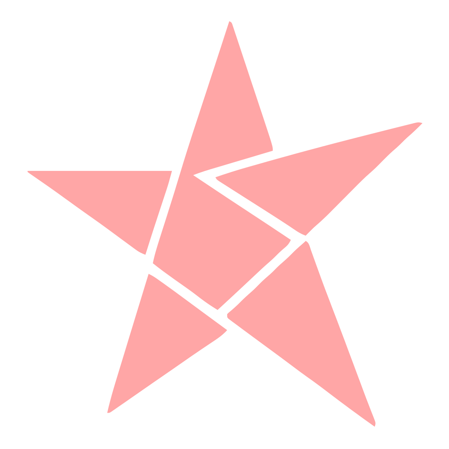 Layered Overlap Star Logo #ffa6a6