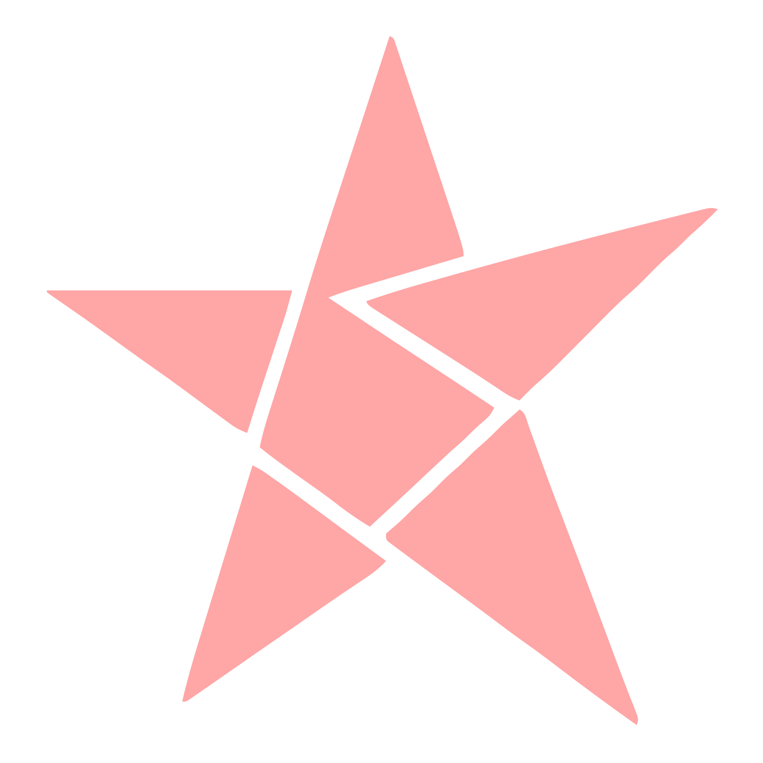 Layered Overlap Star Logo #ffa6a6