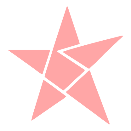 Layered Overlap Star Logo #ffa6a6
