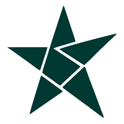 Layered Overlap Star Logo #003932