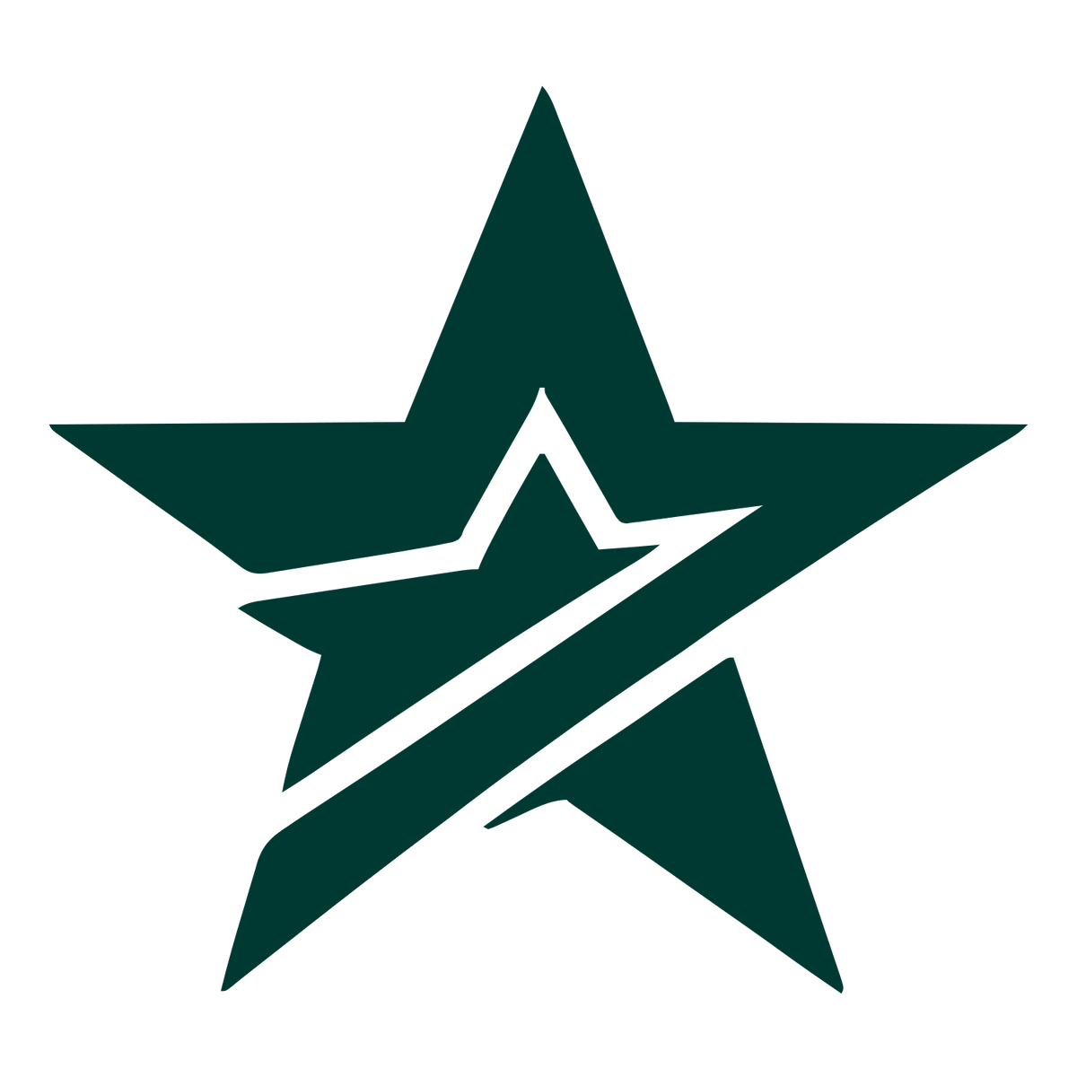 Slash Star Layered Logo #003932