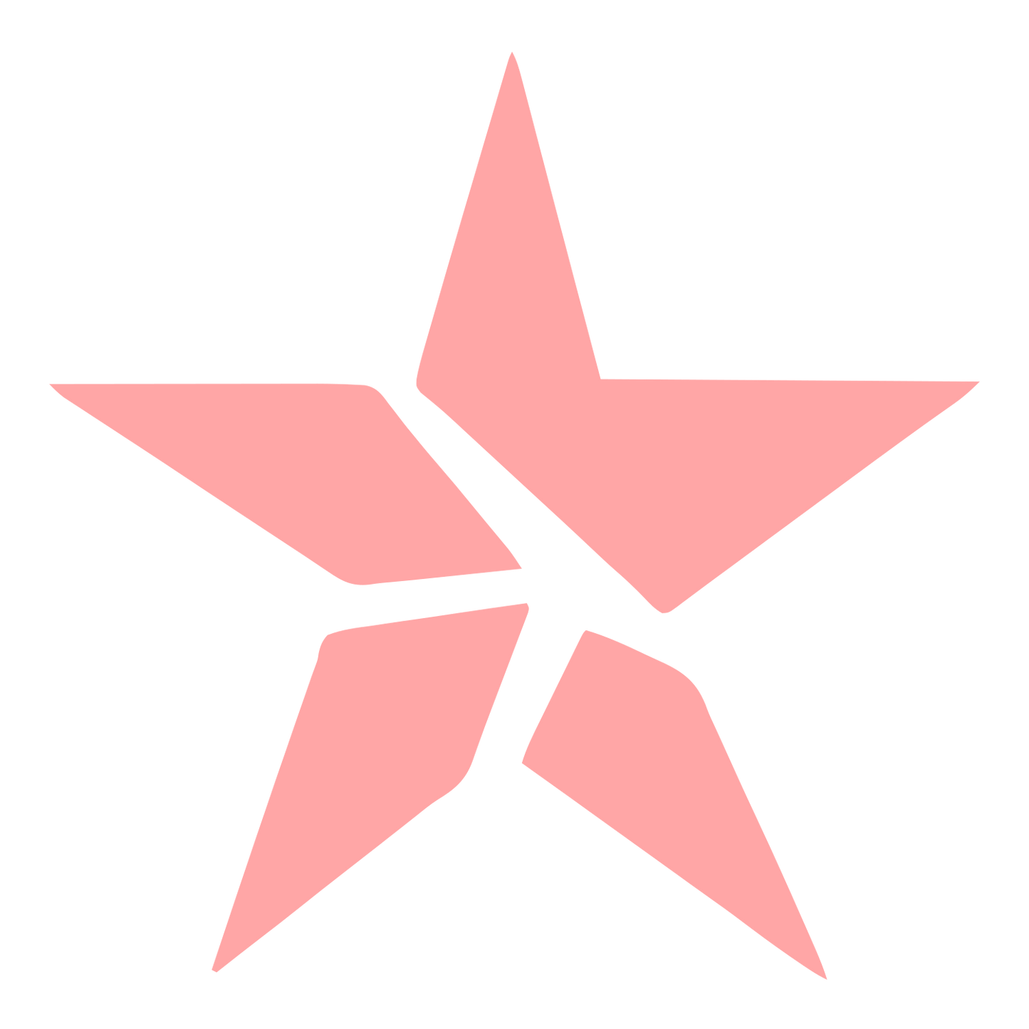 Fragmented Star Logo #ffa6a6