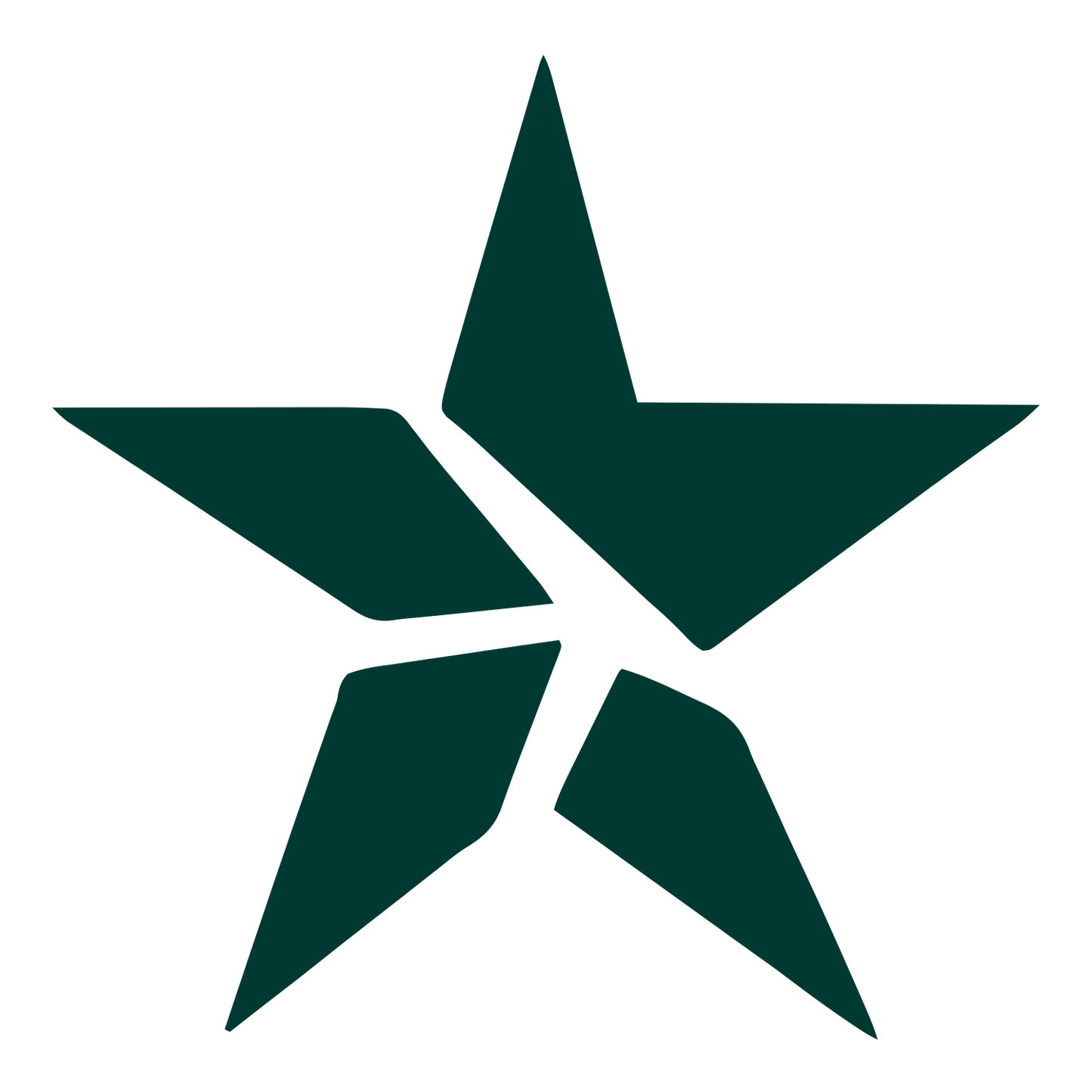 Fragmented Star Logo #003932