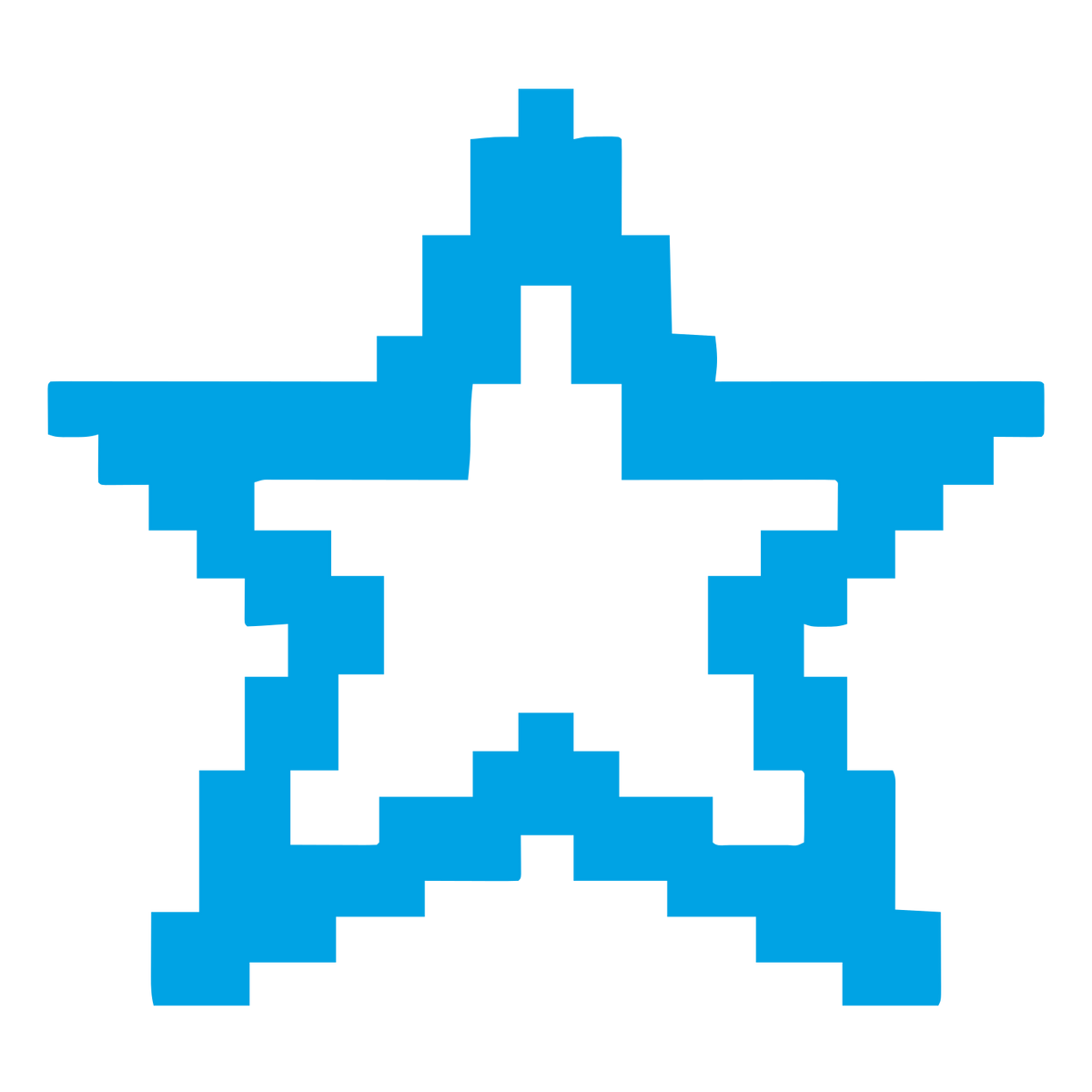 Pixel Star Logo #00a3e4