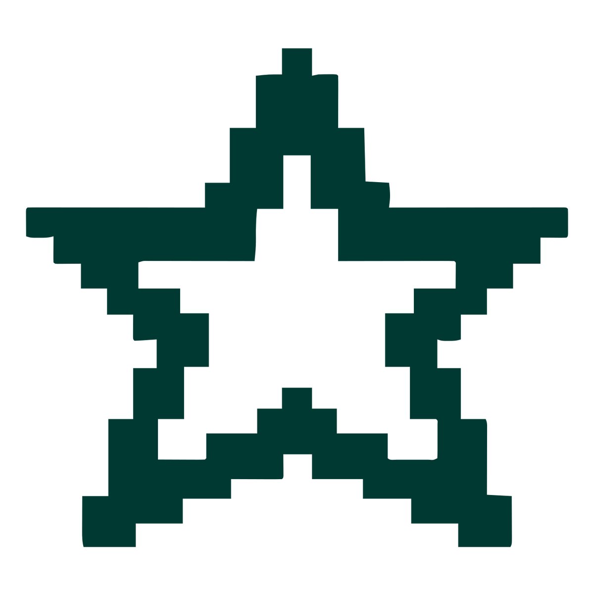 Pixel Star Logo #003932