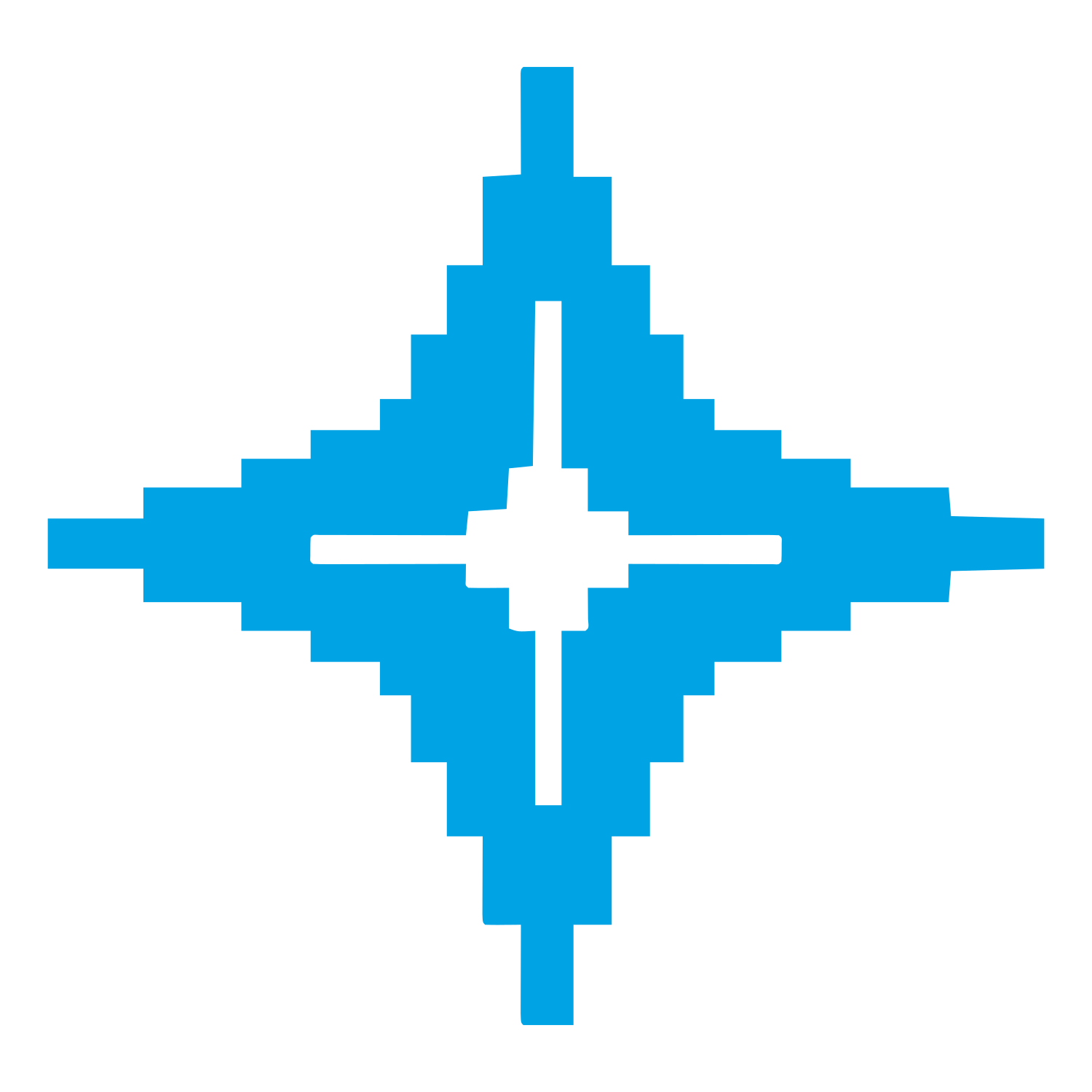 Pixel Star Logo #00a3e4