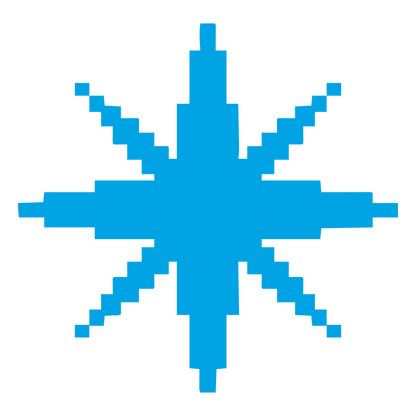 Pixel Star Burst Logo #00a3e4