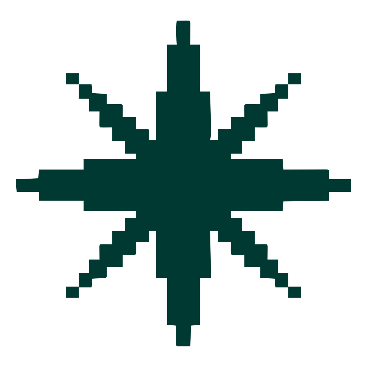 Pixel Star Burst Logo #003932