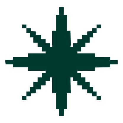 Pixel Star Burst Logo #003932