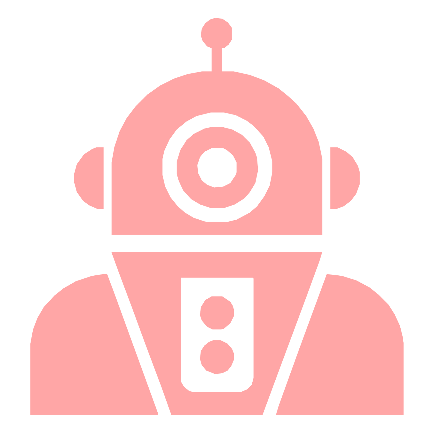 Bold Robot Head Logo #ffa6a6